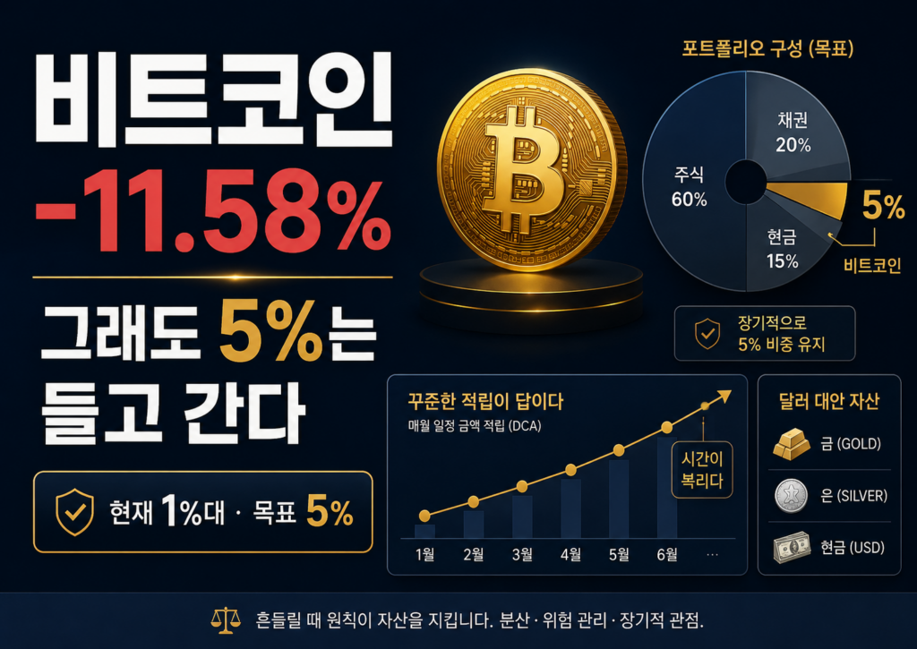 비트코인 -11.58%그래도 5%는 들고 간다