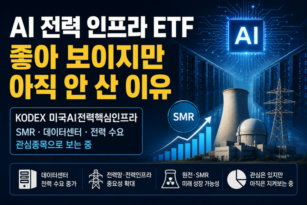 AI 전력 인프라 ETF와 SMR 테마를 관심 있게 보고 있지만 아직 매수하지 않은 이유를 정리한 투자 기록 썸네일